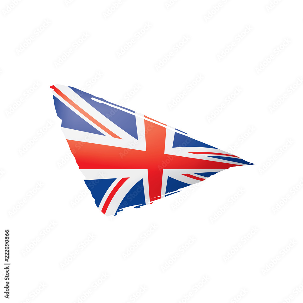 Fototapeta premium United Kingdom flag, vector illustration on a white background