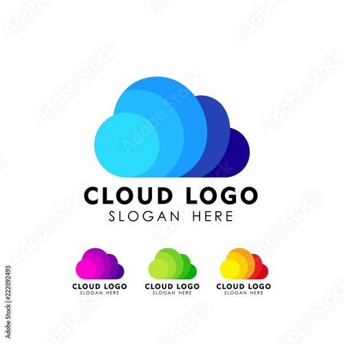 colorful cloud logo design template