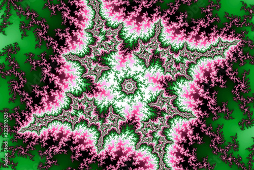 fractal art in pink and green galaxy