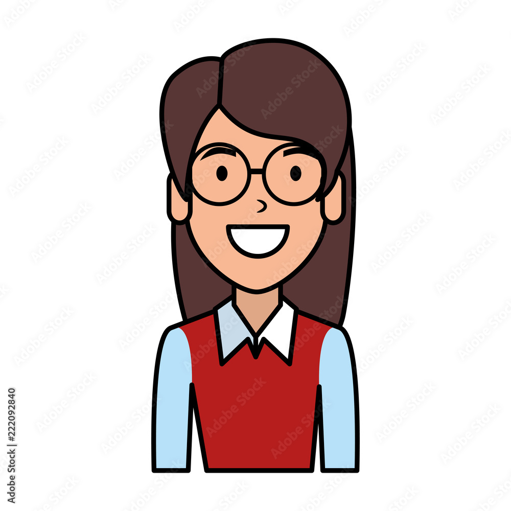 beautiful woman with glasses character