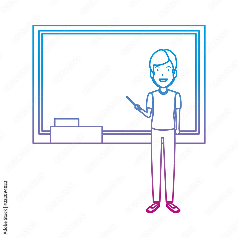 teacher man with pointer and chalkboard teacher man with pointer and chalkboard