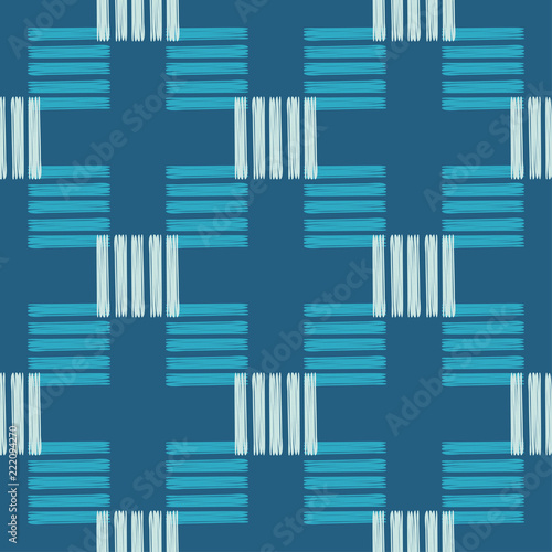 Seamless abstract geometric pattern. Mosaic texture. Brushwork. Hand hatching. Scribble texture. Textile rapport.