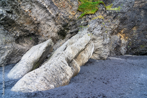 Reynisfjara black sand beach in South Iceland photo