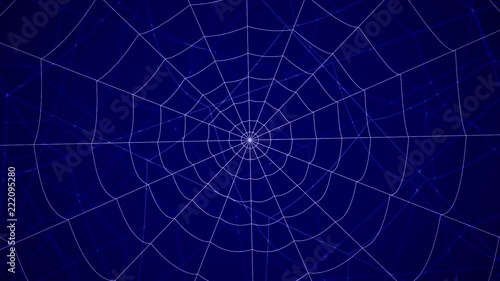 concentric cobwebs on a blue background