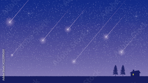 星空と流星