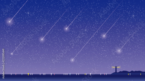 星空と流星
