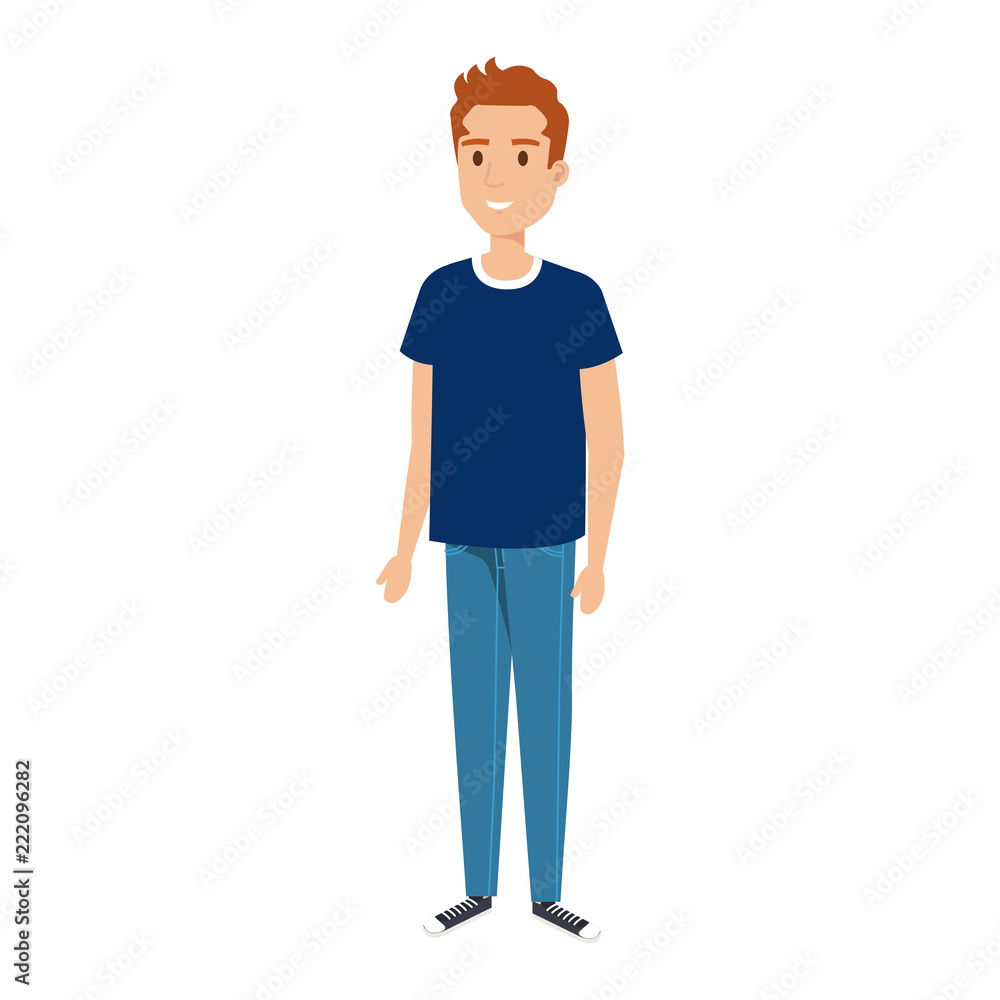 young and casual man character young and casual man character