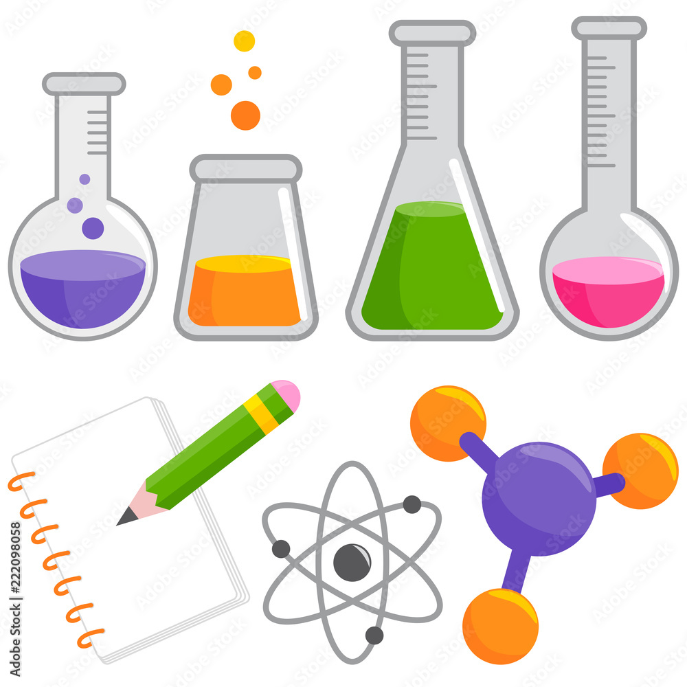 Science and chemistry set. Vector illustration Stock Vector Adobe Stock