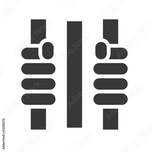 hand of prisoner, police related icon
