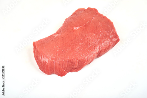 piece of raw meat on white background.