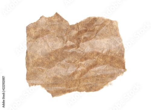 Cardboard scraps isolated on white background with clipping path, top view
