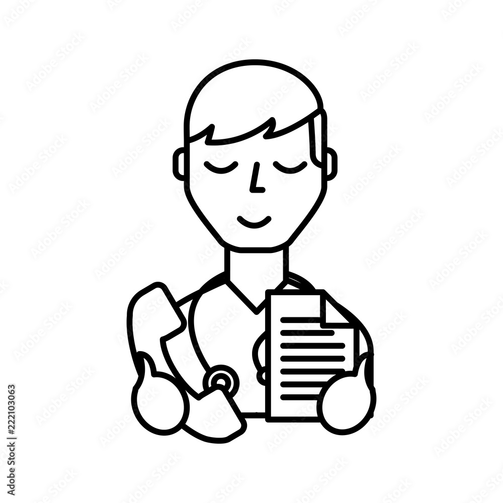doctor professional holding telephone and paper doctor professional holding telephone and paper