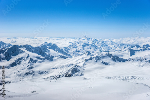 View from Pastuchova kliffs at Elbrus ski slope, Kabardino-Balkaria, Russia © Anna