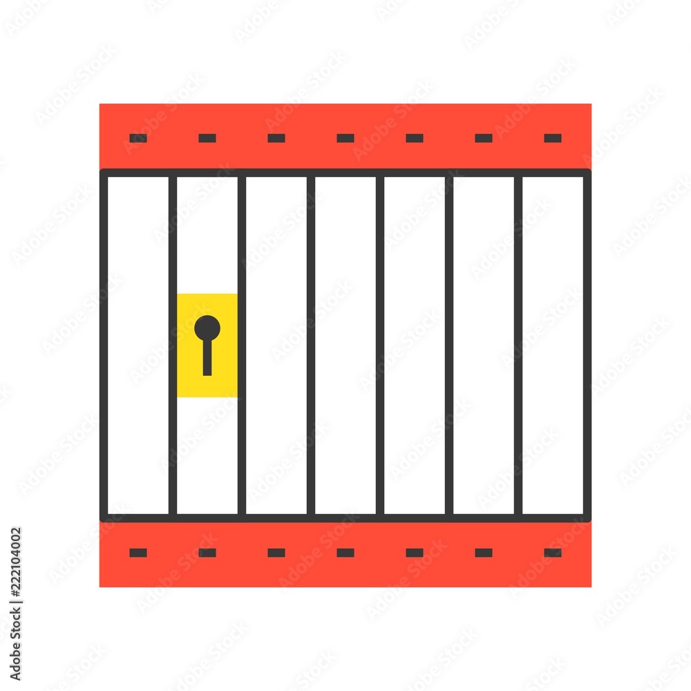 jail or prison cell, flat design, pixel perfect police related icon