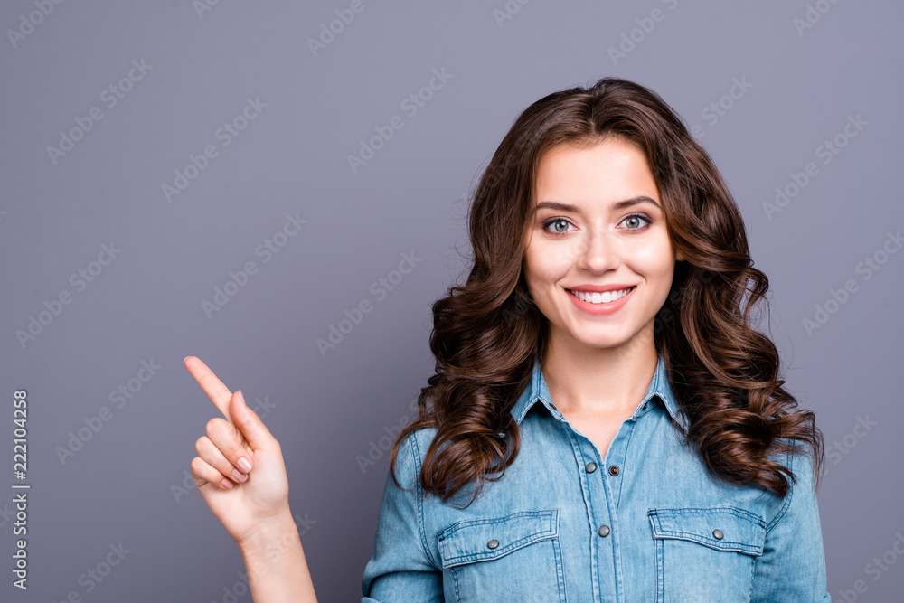 Portrait of stylish nice cute charming lovely attractive cheerfu Portrait of stylish nice cute charming lovely attractive cheerfu