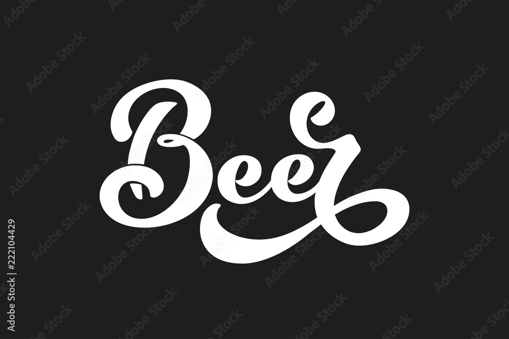 beer. Logo, handwritten lettering for restaurant, cafe menu. drawing of beer mugs. Vector elements for labels, logos, badges, stickers or icons. Vector illustration, food design. beer. Logo, handwritten lettering for restaurant, cafe menu. drawing of beer mugs. Vector elements for labels, logos, badges, stickers or icons. Vector illustration, food design.