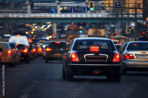 Evening traffic jam in the city