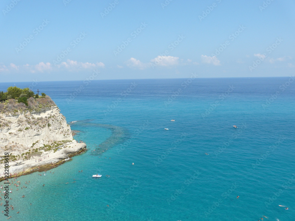 paysage côte falaise mer bleu ciel