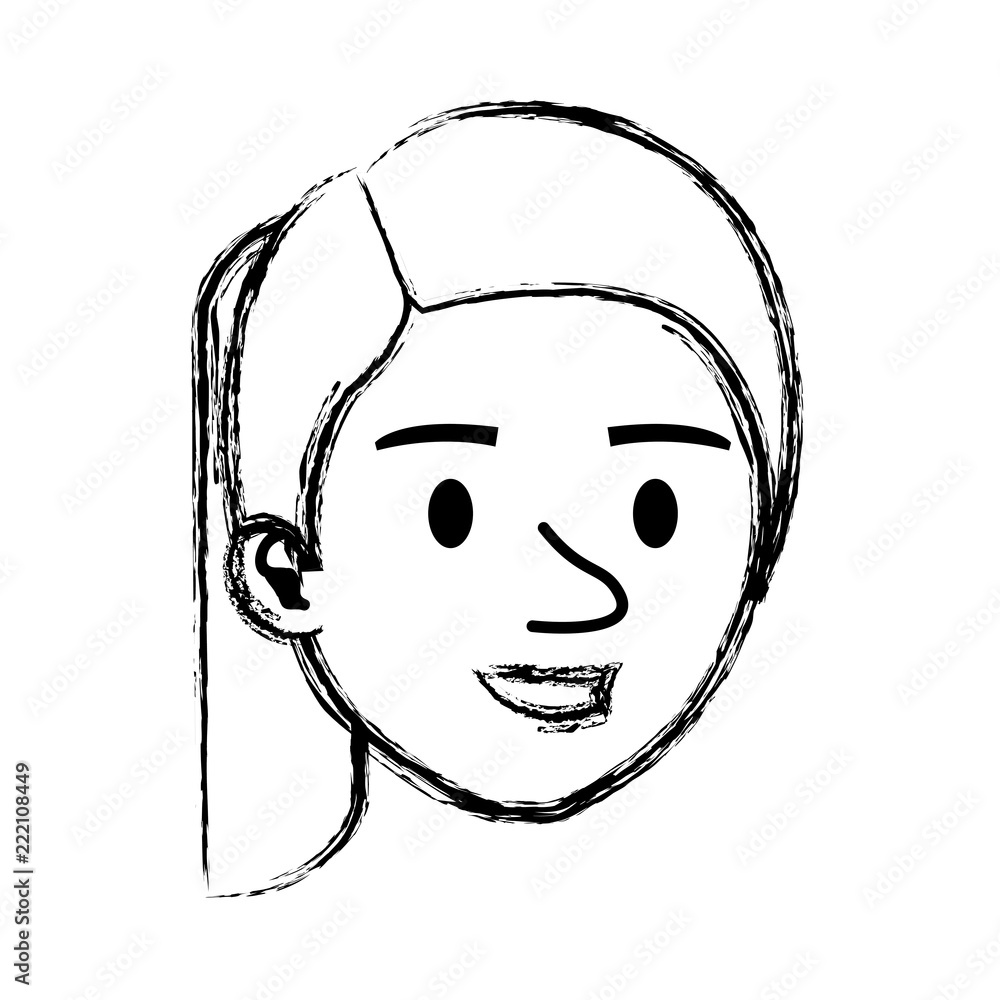 beautiful and young woman head character beautiful and young woman head character