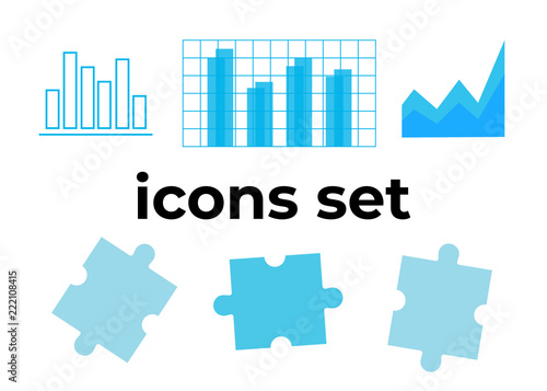 Vector icons set. Air and key icon. Name tag and film roll vector set icons