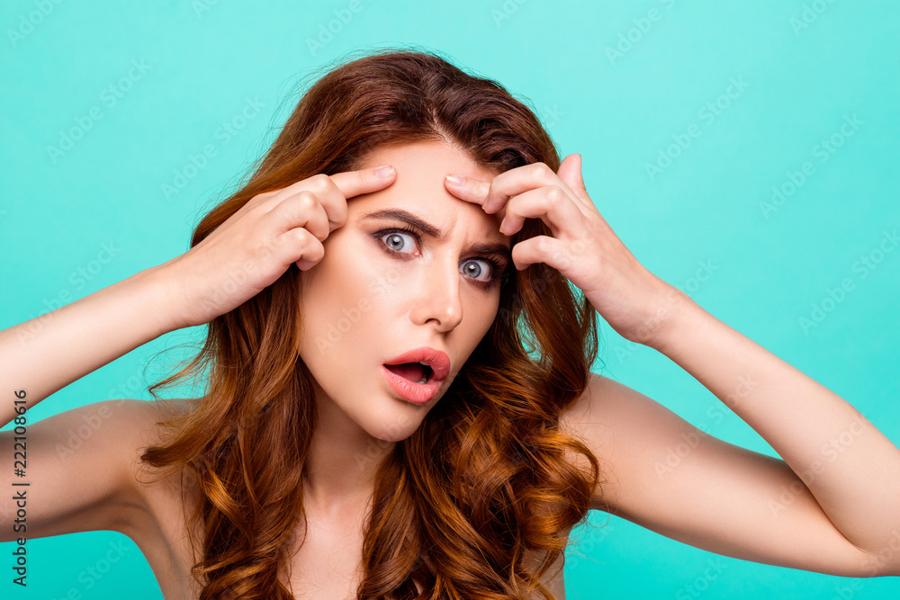 Portrait of upset, frustrated, disappointed, worried young woman Portrait of upset, frustrated, disappointed, worried young woman