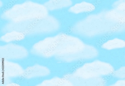 hand drawnd soft cloudy blue sky illustration 