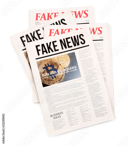 Newspapers on white background