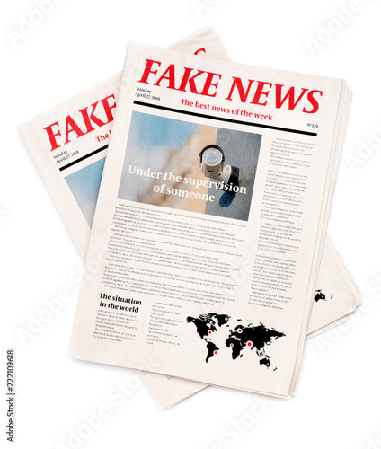 Newspapers on white background