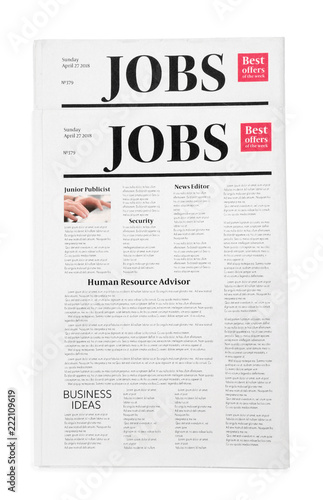 Newspapers on white background