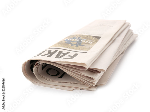 Newspapers on white background