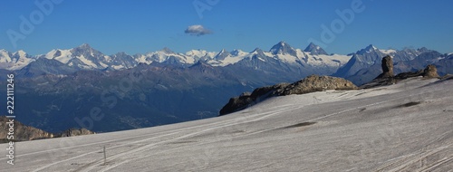 Mountain ranges in Valais Canton, Switzerland. Diablerets Glacier.