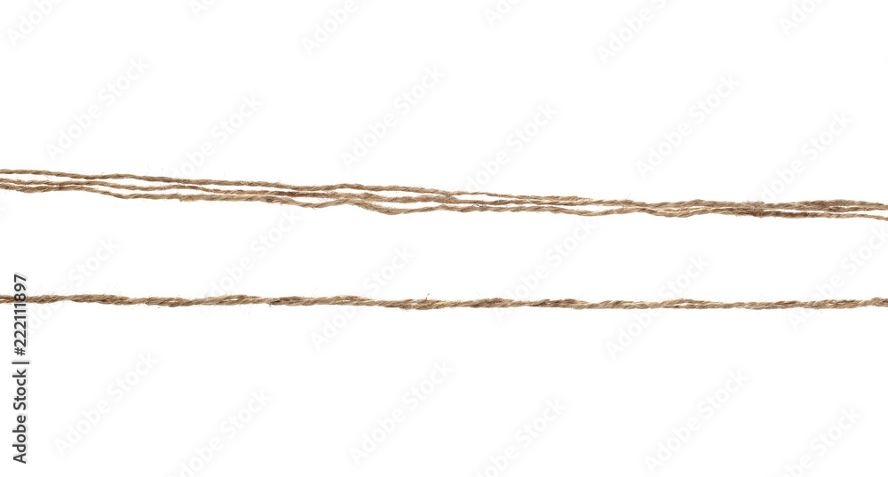 String, rope isolated on white background texture, top view String, rope isolated on white background texture, top view