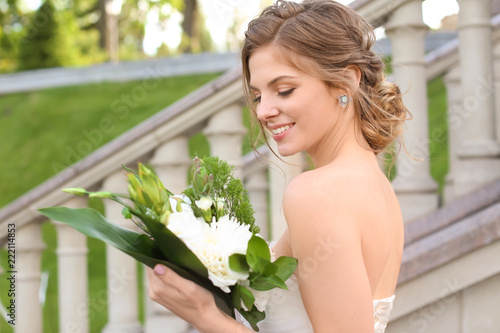 Beautiful young bride with ...