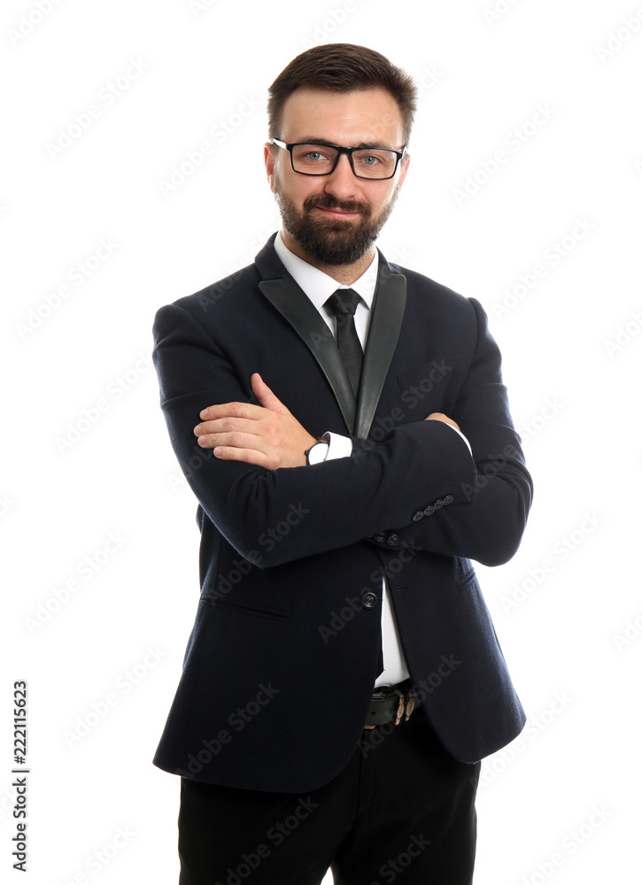 Handsome businessman on white background Handsome businessman on white background