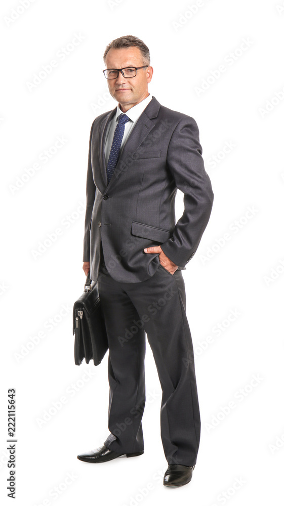 Mature businessman on white background Mature businessman on white background
