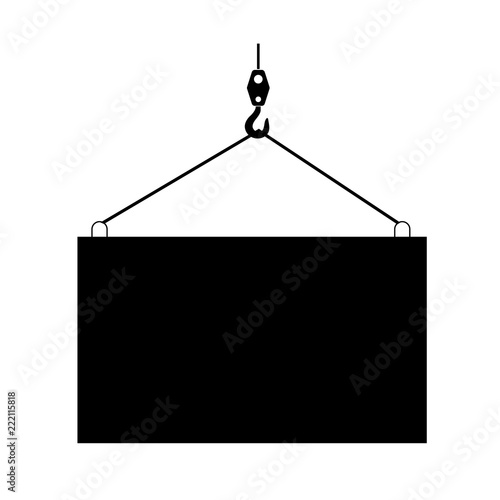 Industrial hook icon, silhouette, logo on white background
