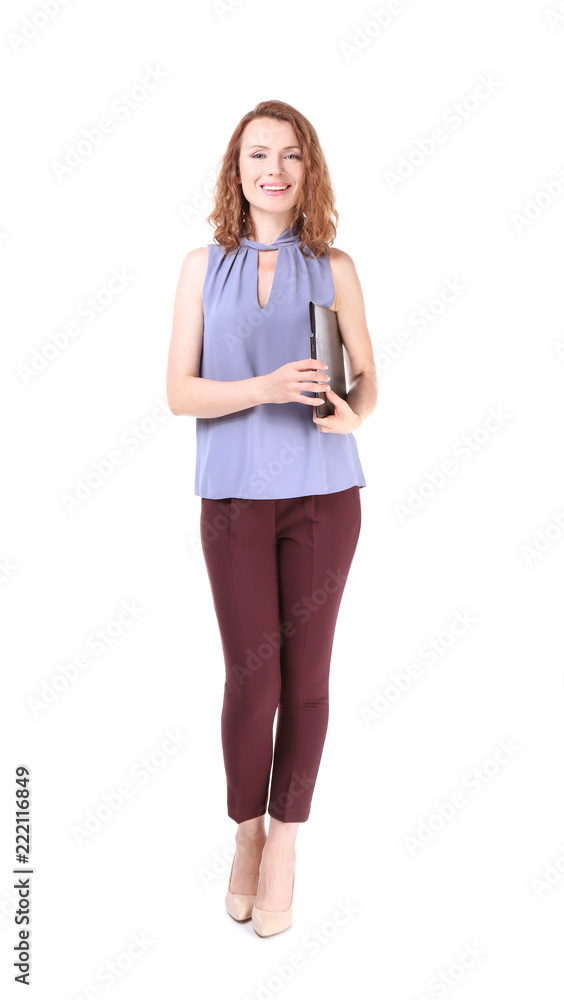 Portrait of beautiful businesswoman on white background Portrait of beautiful businesswoman on white background
