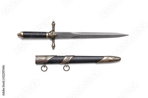 Fotografie, Tablou Dagger blade isolated on the white background.