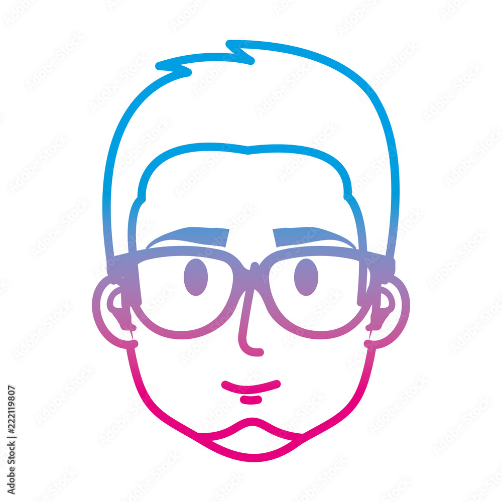 Fototapeta premium young man with glasses and beard head