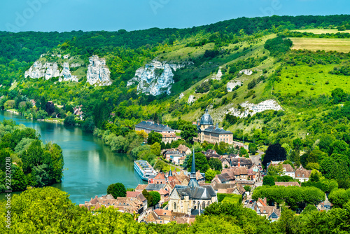 Les Andelys commune on the banks of the Seine in France photo