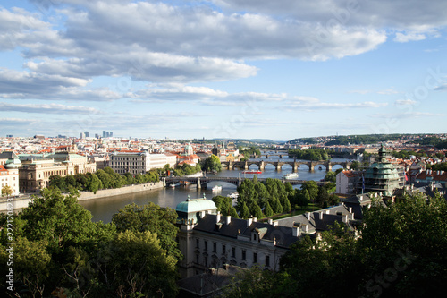 Bridges of Prague over Vltava River, Scenic View from Letna