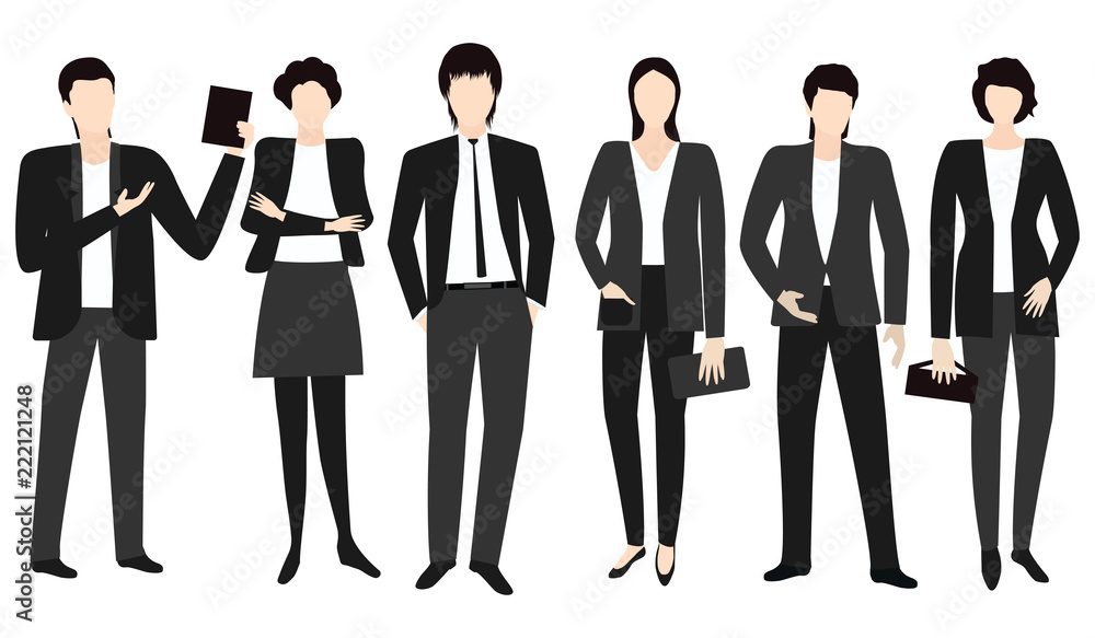 Command creative people in business suits - isolated on white background - art vector. Command creative people in business suits - isolated on white background - art vector.