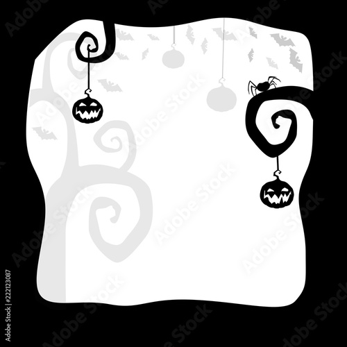 Halloween monochrome template with jack and space for text
