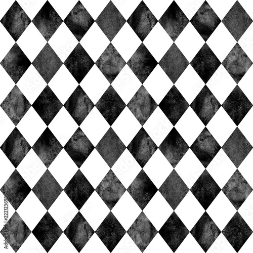 Black and white argyle seamless pattern background