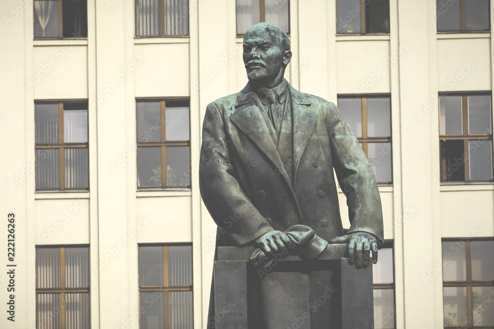 Monument of Lenin near Government House of Republic of Belarus. Independence Square, Minsk, Belarus. Monument of Lenin near Government House of Republic of Belarus. Independence Square, Minsk, Belarus.