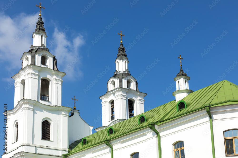 Obraz premium Cathedral of holy spirit in Minsk - Church Of Belarus And Symbol Of Capital. Famous Landmark