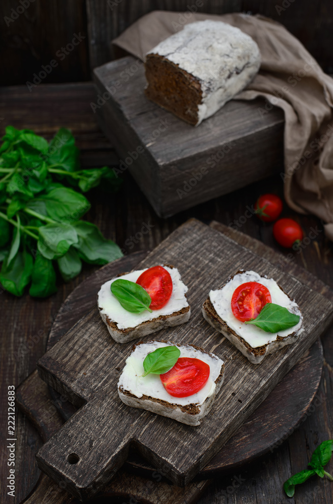 Butter basil Black rye bread Sandwiches Butter basil Black rye bread Sandwiches