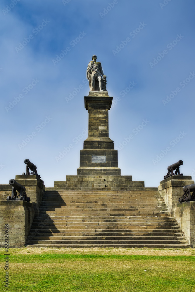 Lord Collingwood Monument above the mouth of the river Tyne, Newcastle.