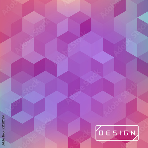 Vector bright geometric background. Design illustration with cuboid shape elements for banners, posters, ads, wallpapers and covers.