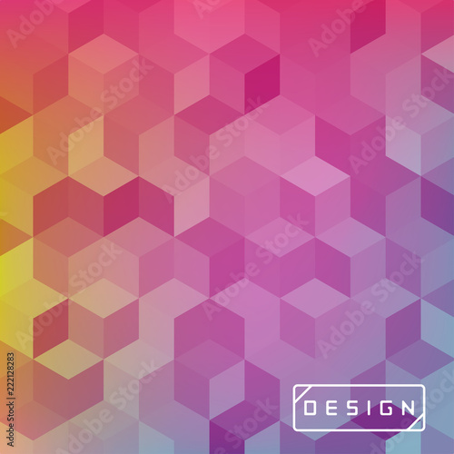 Vector bright geometric background. Design illustration with cuboid shape elements for banners, posters, ads, wallpapers and covers.
